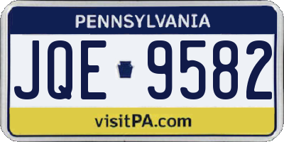 PA license plate JQE9582
