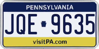 PA license plate JQE9635