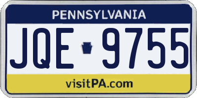 PA license plate JQE9755