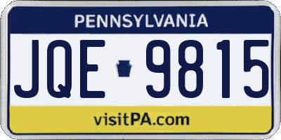 PA license plate JQE9815