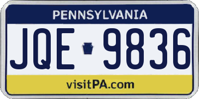 PA license plate JQE9836