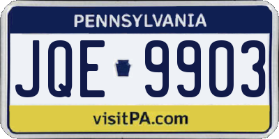 PA license plate JQE9903