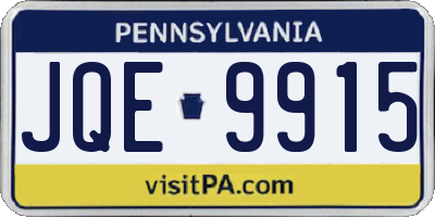 PA license plate JQE9915