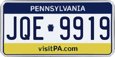 PA license plate JQE9919