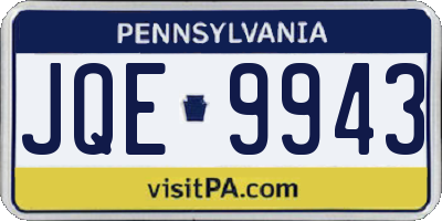 PA license plate JQE9943