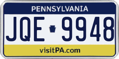 PA license plate JQE9948