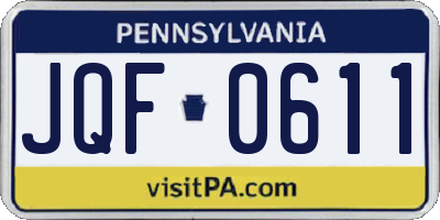 PA license plate JQF0611