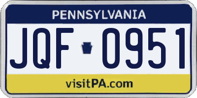 PA license plate JQF0951