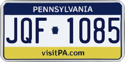 PA license plate JQF1085