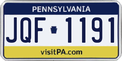 PA license plate JQF1191
