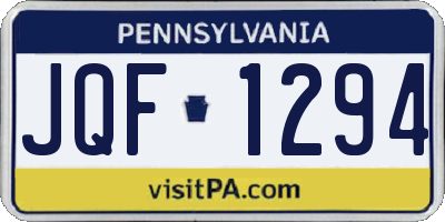 PA license plate JQF1294