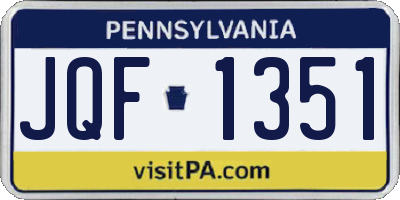 PA license plate JQF1351