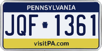PA license plate JQF1361