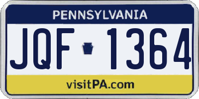 PA license plate JQF1364