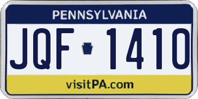 PA license plate JQF1410