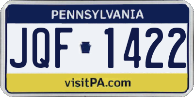PA license plate JQF1422