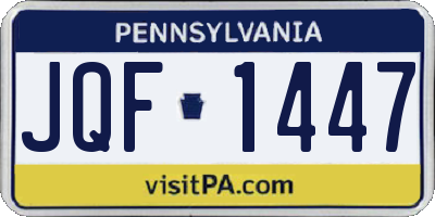 PA license plate JQF1447