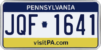 PA license plate JQF1641