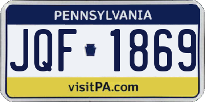 PA license plate JQF1869