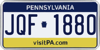 PA license plate JQF1880