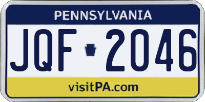 PA license plate JQF2046