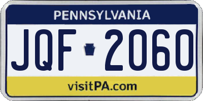 PA license plate JQF2060