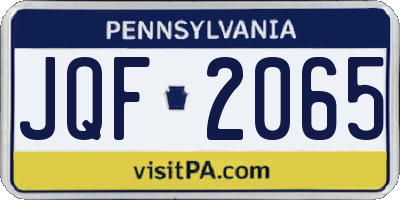 PA license plate JQF2065
