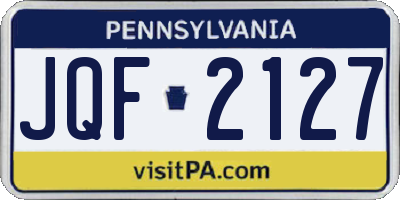 PA license plate JQF2127