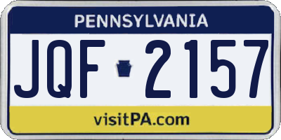 PA license plate JQF2157