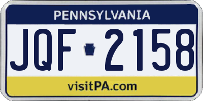 PA license plate JQF2158