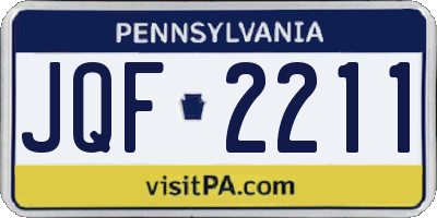 PA license plate JQF2211