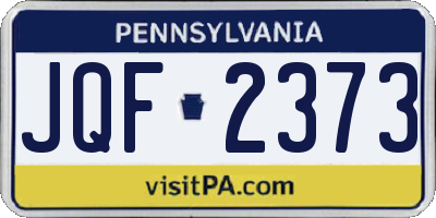 PA license plate JQF2373