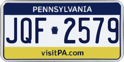 PA license plate JQF2579