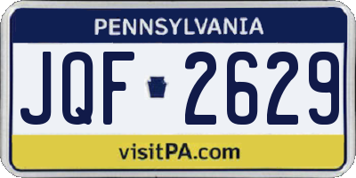 PA license plate JQF2629