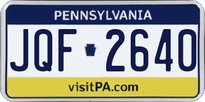 PA license plate JQF2640