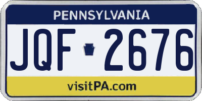 PA license plate JQF2676