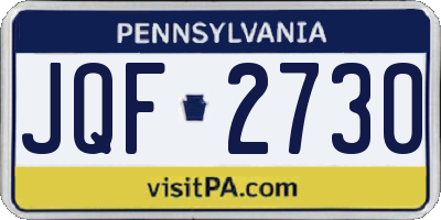 PA license plate JQF2730