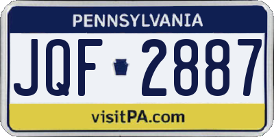 PA license plate JQF2887