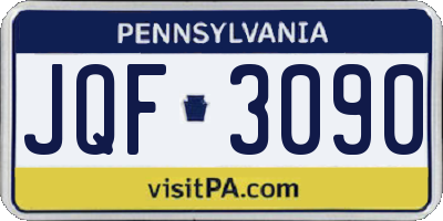 PA license plate JQF3090