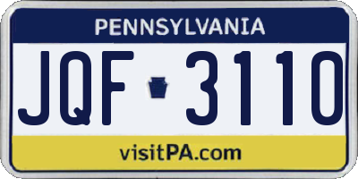 PA license plate JQF3110