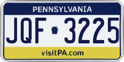 PA license plate JQF3225