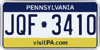 PA license plate JQF3410