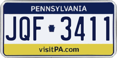 PA license plate JQF3411
