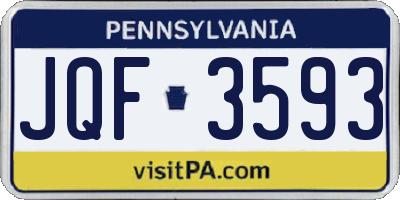 PA license plate JQF3593