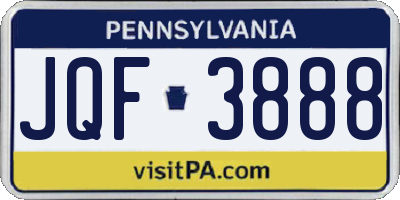 PA license plate JQF3888
