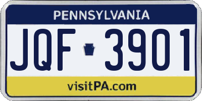 PA license plate JQF3901