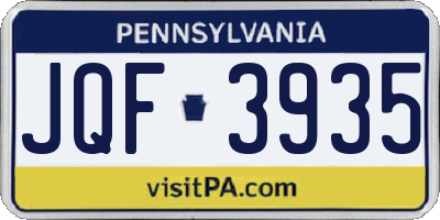 PA license plate JQF3935