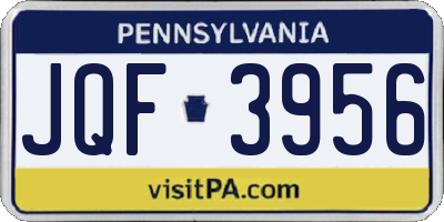 PA license plate JQF3956