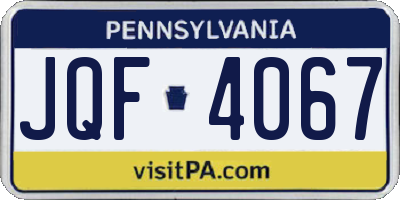 PA license plate JQF4067