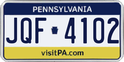 PA license plate JQF4102